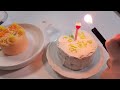 Korean girl VLOG/ Making a low-calorie mini-sized lettering cake with a mini oven