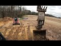 A Rainy Wet Day On The 10 Acre Pond Working On The Dam