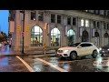 【4K Rain Walk】Walking in Vancouver Canada, (Binaural City Sounds) 4K Rain Ambience