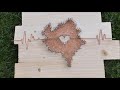 Kupfer Fadenbild | Herzschlag Vogtland aus Kupfer und Fichte | Stringart Präsentation