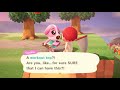 Giving Cookie a workout top in Animal Crossing New Horizons.