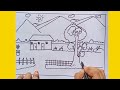 Beautiful scenery drawing/// Lear and 🎨 Art// How to draw beautiful scenery easy