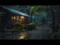 Pioggia Rilassante per Dormire - Forti Piogge e Tuoni sul Tetto di Legno nella Foresta di notte