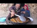 Old Lovers Cooking Fish Curry Recipe in the Cave | Love Story in a Cave| Village life in Afghanistan