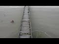 Drone footage of the damaged pier in the Cherry Grove Section of North Myrtle Beach (2 of 3)