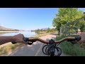 Biking on rivers trail