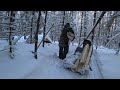I'M BUILDING A LOG CABIN UNDERGROUND IN -20°C! INSTALLING A WINDOW AND A COZY BED. SOLO BUSHCRAFT