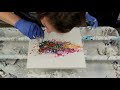 (475) Acrylic pouring swipe technique with negative space