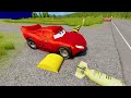 TRANSPORTING PIXAR CARS & FRUITS WITH COLORED & JOHN DEERE vs CLAAS vs TRACTORS - BeamNG.drive