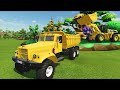 TRANSPORT GIANT & SMALL TRACTORS w/ MERCEDES TRUCK & SUNFLOWER HARVEST w/ FLATBED TRAILER - FS22