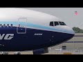 Boeing 777X folding her wingtips soon after short landing