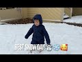 Toddler’s first walk in snow!☃️❄️❤️