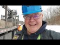 Hauling 78 Foot Sticks of Rail in the Snow