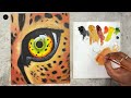 Realistic / leopard eye / Acrylic Painting/ Step by step