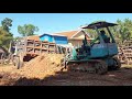 ឡានដឹកដី || ឡានដឹកដីជាប់ផុង || Dump Truck Loading || Truck Stuck In Mud Recovery || Dump Truck 5ton