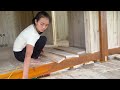 AMAZING JOB  : 30 day Install bedroom wall & awning wooden planks -  Building a Wooden House