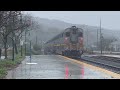 Amtrak San Joaquins 713 departs Martinez, CA as the rain gets worse