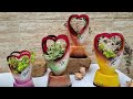 DIY Ideia criativa com EMBALAGENS DE AMACIANTE / Vasinhos cheios de corações