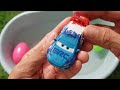 Looking for Disney Pixar cars in the eggs: Lightning McQueen ,Finn McMissile ,French GRC Racer