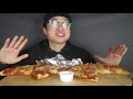 DOMINOS PEPPERONI PIZZA + PINEAPPLE & HOT WINGS MUKBANG | Eating Show