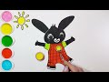 Drawing and Coloring BING Easy | Character Drawing Tutorial | Drawing for Kids and Toddlers