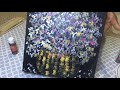 Q-tip flower basket acrylic painting for beginners