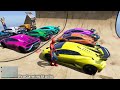 Spiderman Mega Ramp Epic Jumps GTA 5 Cars - GTA 5 MODS Gameplay