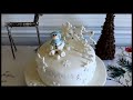 Snowman and Snowflakes Birthday Cake