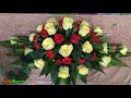 Cắm hoa để bàn - Hoa hồng vàng mix Cẩm chướng đỏ