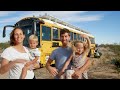 Skoolie family w/ toddlers! Tour their bus turned tiny home