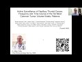 Active Surveillance of Papillary Thyroid Cancer: Tumor Volume Kinetics with Dr. Morris