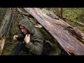 Camping in RELAXING RAIN: Building a Waterproof Shelter [Rain Sounds ASMR]