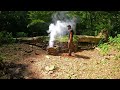 7 Days SOLO SURVIVAL CAMPING - Building BUSHCRAFT STONE SHELTER with FIREPLACE. Outdoor Cooking
