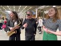 Two Girls Have A Blast At A Public Piano