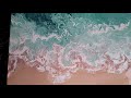 #12 DIY Beach acrylic pour painting |fluid art easy for beginners|