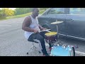 Drumming outside with my kick snare and hihat 😉