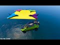 SPIDERMAN CARS STAIRS SEA Ramp JUMP Challenge ! SUPERHERO HULK IronMan Trevor and Friends - GTA V