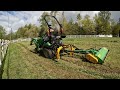 Mowing a tall grass field with Deere 1025r and Nova Tractor BCRL light duty ditch flail mower.