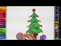 Wie zeichnet man einen Weihnachtsbaum - Zeichnen und Ausmalen für Kinder