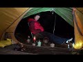 Solo HEAVY RAIN Camping - (cozy tent setup)