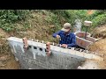 Family mini hydroelectric construction project with powerful water turbine