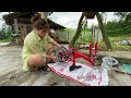 beautiful girl: restore old bicycle for daughter