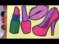 Sand painting lipstick nail polish high heels for kids