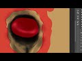 Erythrocyte in a capillary - speed painting in Photoshop