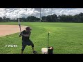 Slow pitch softball solo hitting practice