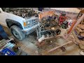 pulling the 454 Chevrolet big block out of the 93 truck