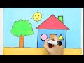Drawing House Form Shapes, Easy Acrylic Painting for Kids
