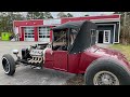 1926 Ford Hemi Roadster T Bucket dragged out of the old shop.