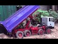 extremely powerful rc truck!! heavily overload and truck fail top dangerous moments of truck driving