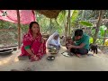 বাগানের কচি কচি ফুলকপি পাতা বাটা সঙ্গে ধনেপাতা দিয়ে খয়রা ইলিশের ঝোল রান্না | village cooking recipes